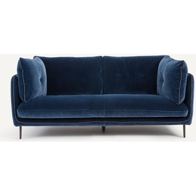 Am.Pm Compact Καναπές Από Βελούδο Μ106xπ201xυ80cm Μπλε 3 Θέσεις Am.Pm Compact Καναπές Από Βελούδο Μ106xπ201xυ80cm Μπλε 3 Θέσεις