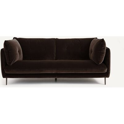 Am.Pm Compact Καναπές Από Βελούδο Μ106xπ201xυ80cm Καφε 3 Θέσεις Am.Pm Compact Καναπές Από Βελούδο Μ106xπ201xυ80cm Καφε 3 Θέσεις