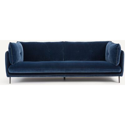 Am.Pm Καναπές Με Βελούδινο Ύφασμα Μ106xπ221xυ80cm Μπλε 3 Θέσεις, 4 Θέσεις Am.Pm Καναπές Με Βελούδινο Ύφασμα Μ106xπ221xυ80cm Μπλε 3 Θέσεις, 4 Θέσεις