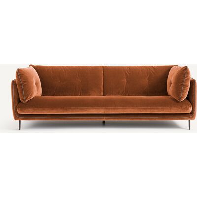 Am.Pm Καναπές Με Βελούδινο Ύφασμα Μ106xπ221xυ80cm Καφε 4 Θέσεις, 3 Θέσεις Am.Pm Καναπές Με Βελούδινο Ύφασμα Μ106xπ221xυ80cm Καφε 4 Θέσεις, 3 Θέσεις