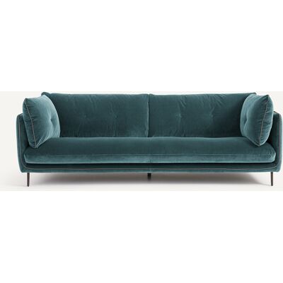 Am.Pm Καναπές Με Βελούδινο Ύφασμα Μ106xπ221xυ80cm Μπλε 3 Θέσεις, 4 Θέσεις Am.Pm Καναπές Με Βελούδινο Ύφασμα Μ106xπ221xυ80cm Μπλε 3 Θέσεις, 4 Θέσεις