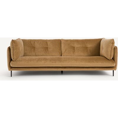 Am.Pm Καναπές Από Λινό Βελούδο Μ106xπ221xυ80cm Καφε 3 Θέσεις, 4 Θέσεις Am.Pm Καναπές Από Λινό Βελούδο Μ106xπ221xυ80cm Καφε 3 Θέσεις, 4 Θέσεις