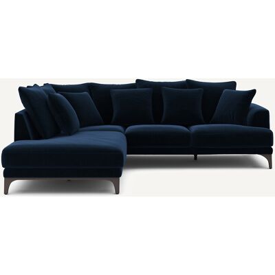 Am.Pm Γωνιακός Καναπές Από Βελούδο Μ222xπ258xυ84cm Μπλε Δεξιός, Αριστερός Am.Pm Γωνιακός Καναπές Από Βελούδο Μ222xπ258xυ84cm Μπλε Δεξιός, Αριστερός