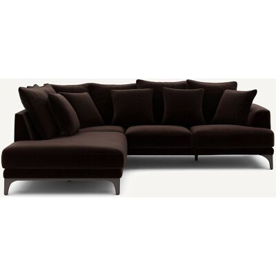 Am.Pm Γωνιακός Καναπές Από Βελούδο Μ222xπ258xυ84cm Καφε Δεξιός, Αριστερός Am.Pm Γωνιακός Καναπές Από Βελούδο Μ222xπ258xυ84cm Καφε Δεξιός, Αριστερός