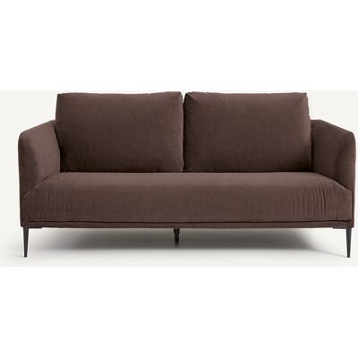 Am.Pm Καναπές Compact Από Λινό Βελούδο Μ103xπ179xυ82cm Καφε 3 Θέσεις Am.Pm Καναπές Compact Από Λινό Βελούδο Μ103xπ179xυ82cm Καφε 3 Θέσεις