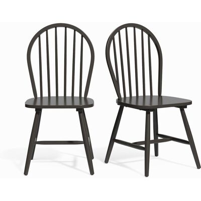 La Redoute Interieurs Καρέκλα Windsor (Σετ Των 2) Μαυρο One Size La Redoute Interieurs Καρέκλα Windsor (Σετ Των 2) Μαυρο One Size