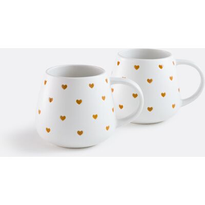 La Redoute Interieurs Σετ 2 Κούπες Με Σχέδιο Καρδιές Υ9cm Καφε One Size La Redoute Interieurs Σετ 2 Κούπες Με Σχέδιο Καρδιές Υ9cm Καφε One Size
