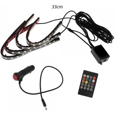 OEM Εσωτερικά LED Φώτα Αυτοκινήτου Music RGB 33cm με Τηλεχειριστήριο 4τμχ OEM Εσωτερικά LED Φώτα Αυτοκινήτου Music RGB 33cm με Τηλεχειριστήριο 4τμχ
