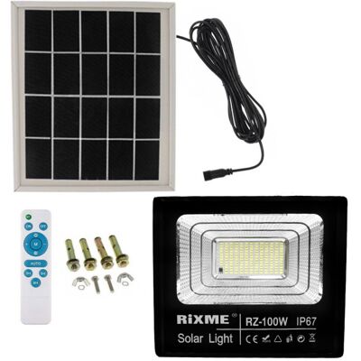OEM Led Αδιάβροχος Ηλιακός Προβολέας 100W 12480LM με Πάνελ και Τηλεχειριστήριο Rixme RZ-100W OEM Led Αδιάβροχος Ηλιακός Προβολέας 100W 12480LM με Πάνελ και Τηλεχειριστήριο Rixme RZ-100W