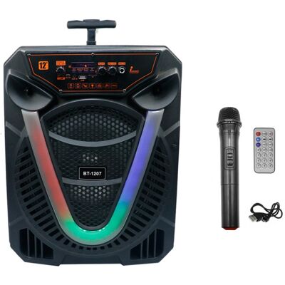 OEM Φορητό Ασύρματο Ηχείο 12" Bluetooth FM, USB, TF, AUX 30W TWS με Λαβή Μεταφοράς και Ασύρματο Μικρόφωνο BT-1207 Μαύρο OEM Φορητό Ασύρματο Ηχείο 12" Bluetooth FM, USB, TF, AUX 30W TWS με Λαβή Μεταφοράς και Ασύρματο Μικρόφωνο BT-1207 Μαύρο