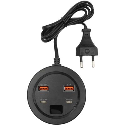 OEM Βάση Φορτιστής με Οθόνη LCD και 2 Θύρες USB-A - 2 Θύρες USB-C Power Socket PD20W Μαύρο OEM Βάση Φορτιστής με Οθόνη LCD και 2 Θύρες USB-A - 2 Θύρες USB-C Power Socket PD20W Μαύρο