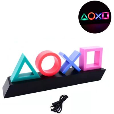 OEM LED Επαναφορτιζόμενο Διακοσμητικό Φωτιστικό Playstation RGB με 3 Λειτουργίες Φωτισμού 30x10x6cm Πολύχρωμο OEM LED Επαναφορτιζόμενο Διακοσμητικό Φωτιστικό Playstation RGB με 3 Λειτουργίες Φωτισμού 30x10x6cm Πολύχρωμο