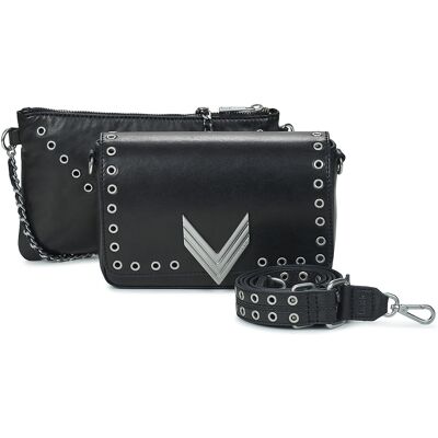 Τσάντες ώμου Ikks 111 ROCK OEILLETS Black One Size Τσάντες ώμου Ikks 111 ROCK OEILLETS Black One Size