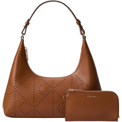 Τσάντες ώμου Calvin Klein Jeans Emblem Aop Perfor Lthr Bag Brown One Size Τσάντες ώμου Calvin Klein Jeans Emblem Aop Perfor Lthr Bag Brown One Size