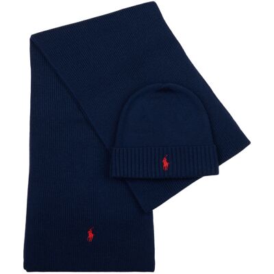 Κασκόλ Polo Ralph Lauren HATSCARFGBOX-COLD WEATHER-HAT Marine Unique Κασκόλ Polo Ralph Lauren HATSCARFGBOX-COLD WEATHER-HAT Marine Unique
