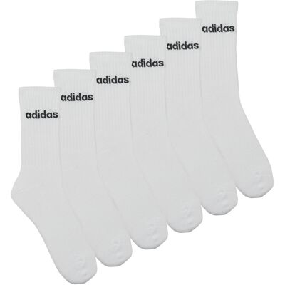 Κάλτσες adidas Linear Crew Socks Cushioned Socks 6 Pair Pack Άσπρο Large Κάλτσες adidas Linear Crew Socks Cushioned Socks 6 Pair Pack Άσπρο Large