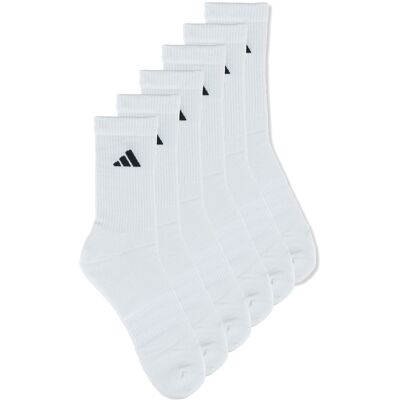 Κάλτσες adidas CUSHIONED CREW SOCKS 6 PAIR PACK Άσπρο Medium Κάλτσες adidas CUSHIONED CREW SOCKS 6 PAIR PACK Άσπρο Medium