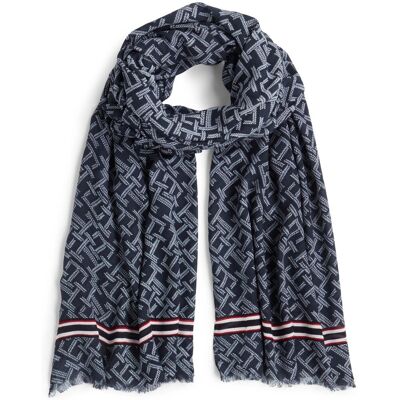 Κασκόλ Tommy Hilfiger Th Monogram Corp Scarf Μπλέ One Size Κασκόλ Tommy Hilfiger Th Monogram Corp Scarf Μπλέ One Size