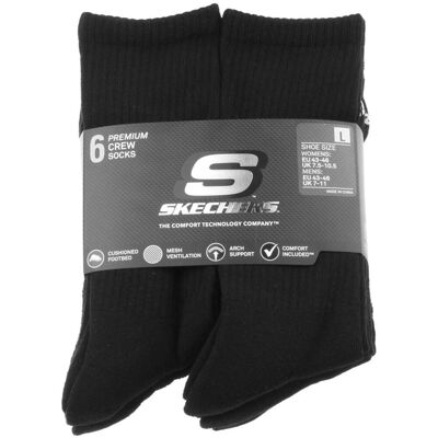 Αθλητικές κάλτσες Skechers 6pk Core Crew LG Socks Black 43 / 46 Αθλητικές κάλτσες Skechers 6pk Core Crew LG Socks Black 43 / 46