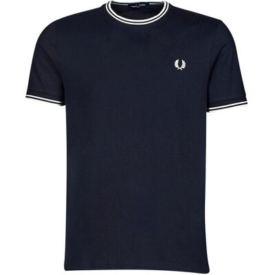 T-shirt με κοντά μανίκια Fred Perry TWIN TIPPED T-SHIRT Marine Medium αρσενικός T-shirt με κοντά μανίκια Fred Perry TWIN TIPPED T-SHIRT Marine Medium αρσενικός
