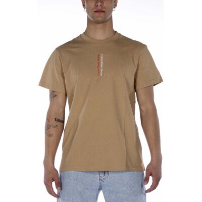 T-shirts & Polos Calvin Klein Jeans Mirror Logo Tee Beige Small αρσενικός T-shirts & Polos Calvin Klein Jeans Mirror Logo Tee Beige Small αρσενικός