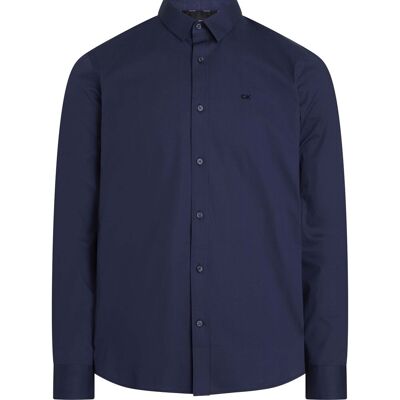 Πουκάμισο με μακριά μανίκια Calvin Klein Jeans Poplin Stretch Slim Μπλέ Small αρσενικός Πουκάμισο με μακριά μανίκια Calvin Klein Jeans Poplin Stretch Slim Μπλέ Small αρσενικός