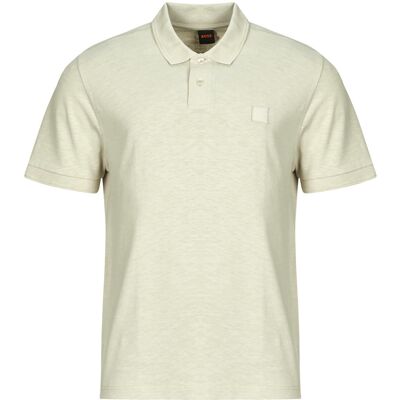 Πόλο με κοντά μανίκια BOSS Pe linenlogo Beige Small αρσενικός Πόλο με κοντά μανίκια BOSS Pe linenlogo Beige Small αρσενικός