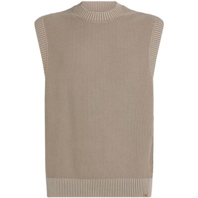 Fleece Calvin Klein Jeans Washed Sweater Vest Beige Extra Large αρσενικός Fleece Calvin Klein Jeans Washed Sweater Vest Beige Extra Large αρσενικός
