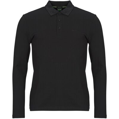 Πόλο με μακριά μανίκια BOSS Plisy Black Extra Large Πόλο με μακριά μανίκια BOSS Plisy Black Extra Large