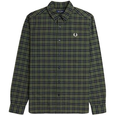 Πουκάμισο με μακριά μανίκια Fred Perry Fp Tartan Oxford Shirt Green Large αρσενικός Πουκάμισο με μακριά μανίκια Fred Perry Fp Tartan Oxford Shirt Green Large αρσενικός