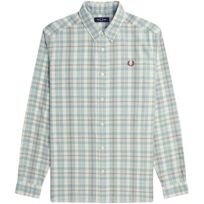 Πουκάμισο με μακριά μανίκια Fred Perry Fp Twill Tartan Shirt Green Extra Large αρσενικός Πουκάμισο με μακριά μανίκια Fred Perry Fp Twill Tartan Shirt Green Extra Large αρσενικός