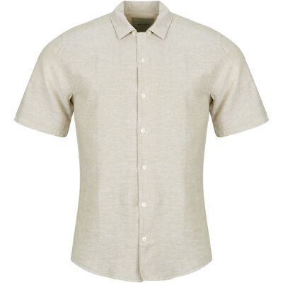 Πουκάμισο με κοντά μανίκια Only & Sons ONSCAIDEN LIFE SS SOL RES LINEN Beige Extra Small αρσενικός Πουκάμισο με κοντά μανίκια Only & Sons ONSCAIDEN LIFE SS SOL RES LINEN Beige Extra Small αρσενικός
