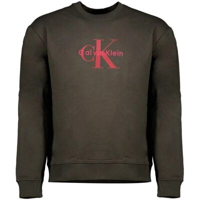 Πουλόβερ Calvin Klein Jeans Ls Eu 350terry Monologo Brown Medium αρσενικός Πουλόβερ Calvin Klein Jeans Ls Eu 350terry Monologo Brown Medium αρσενικός
