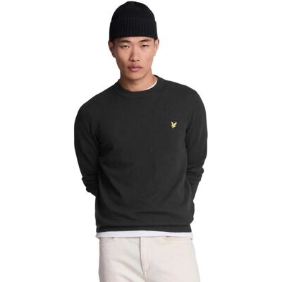 Πουλόβερ Lyle & Scott Cotton Merino Crew Neck Jumper KN2110VC Black Medium αρσενικός Πουλόβερ Lyle & Scott Cotton Merino Crew Neck Jumper KN2110VC Black Medium αρσενικός