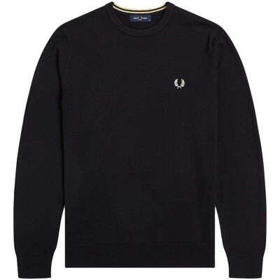Φούτερ Fred Perry Fp Classic Crew Neck Jumper Black Large αρσενικός Φούτερ Fred Perry Fp Classic Crew Neck Jumper Black Large αρσενικός