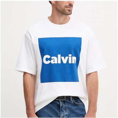 T-shirt με κοντά μανίκια Calvin Klein Jeans Calvin Box Gra Άσπρο Small αρσενικός T-shirt με κοντά μανίκια Calvin Klein Jeans Calvin Box Gra Άσπρο Small αρσενικός