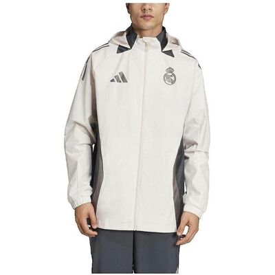 Ζακέτα adidas Veste de survêtement Real Madrid 2024/25 Άσπρο Large αρσενικός Ζακέτα adidas Veste de survêtement Real Madrid 2024/25 Άσπρο Large αρσενικός