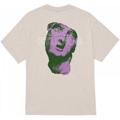 T-shirt με κοντά μανίκια Obey studios statue Grey Small αρσενικός T-shirt με κοντά μανίκια Obey studios statue Grey Small αρσενικός