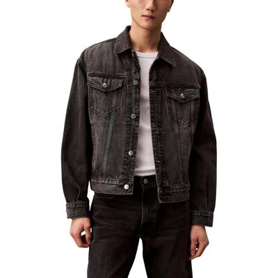 Τζιν Μπουφάν/Jacket Calvin Klein Jeans 90S BLACK FOG TRUCKE LV04RB796G Black Extra Large αρσενικός Τζιν Μπουφάν/Jacket Calvin Klein Jeans 90S BLACK FOG TRUCKE LV04RB796G Black Extra Large αρσενικός