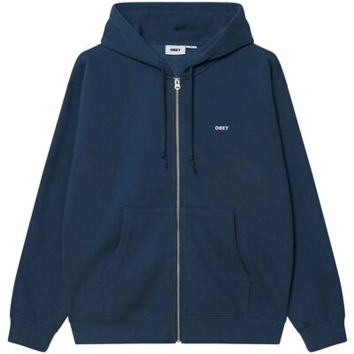 Ζακέτα Obey Established Works Bold Zip Hood Ii Fleece Μπλέ Small αρσενικός Ζακέτα Obey Established Works Bold Zip Hood Ii Fleece Μπλέ Small αρσενικός