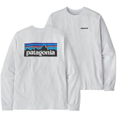 Μπλουζάκια με μακριά μανίκια Patagonia T-shirt P-6 Responsibili-tee blanc Άσπρο Small αρσενικός Μπλουζάκια με μακριά μανίκια Patagonia T-shirt P-6 Responsibili-tee blanc Άσπρο Small αρσενικός
