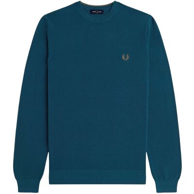 Πουλόβερ Fred Perry Fp Pique Stitch Jumper Μπλέ Small αρσενικός Πουλόβερ Fred Perry Fp Pique Stitch Jumper Μπλέ Small αρσενικός