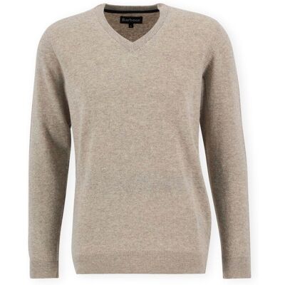 Πουλόβερ Barbour Essential V-Neck Jumper - Washed Stone Beige Small αρσενικός Πουλόβερ Barbour Essential V-Neck Jumper - Washed Stone Beige Small αρσενικός