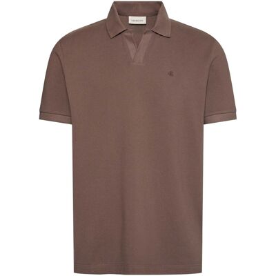 Πόλο με κοντά μανίκια Calvin Klein Jeans Ss Open Collar Casua Brown Small αρσενικός Πόλο με κοντά μανίκια Calvin Klein Jeans Ss Open Collar Casua Brown Small αρσενικός