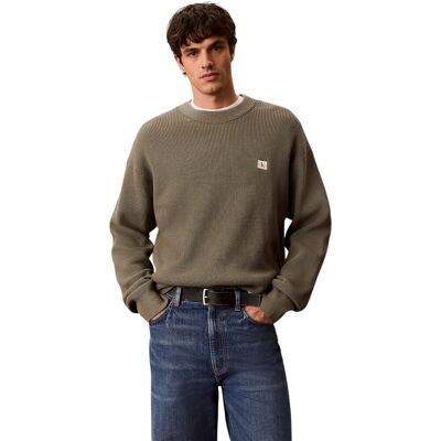 Πουλόβερ Calvin Klein Jeans LS EZ COTTON WAFFLE LV04RD313G Green Medium αρσενικός Πουλόβερ Calvin Klein Jeans LS EZ COTTON WAFFLE LV04RD313G Green Medium αρσενικός