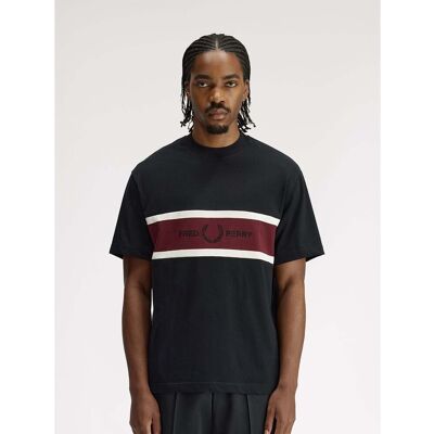 T-shirts & Polos Fred Perry Fp Embroidered Panel T-Shirt Black Small αρσενικός T-shirts & Polos Fred Perry Fp Embroidered Panel T-Shirt Black Small αρσενικός