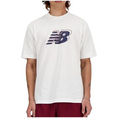 T-shirt με κοντά μανίκια New Balance T-shirt MT41526WT 100% coton blanc Άσπρο Large αρσενικός T-shirt με κοντά μανίκια New Balance T-shirt MT41526WT 100% coton blanc Άσπρο Large αρσενικός