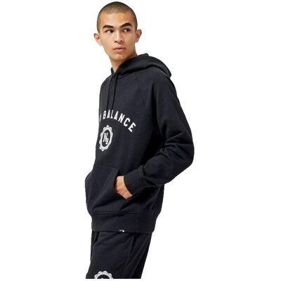 Φούτερ New Balance Sweat à capuche mt31901bk noir coton et polyester Black Large αρσενικός Φούτερ New Balance Sweat à capuche mt31901bk noir coton et polyester Black Large αρσενικός