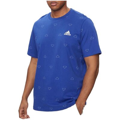 T-shirt με κοντά μανίκια adidas T-shirt Seasonal Essentials Monogram Graphic 100% coton Μπλέ Small αρσενικός T-shirt με κοντά μανίκια adidas T-shirt Seasonal Essentials Monogram Graphic 100% coton Μπλέ Small αρσενικός