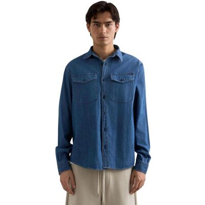 Πουκάμισο με μακριά μανίκια Replay 6.5 OZ DEEP BLUE DENIM M4124 .000.860 B06 Μπλέ Large αρσενικός Πουκάμισο με μακριά μανίκια Replay 6.5 OZ DEEP BLUE DENIM M4124 .000.860 B06 Μπλέ Large αρσενικός